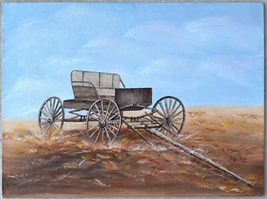 Barb Winters "Prairie Buckboad" Original Acryl auf Leinwand Karton Gemälde - Bild 1 von 9