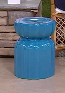 Gartenreflexionen gerahmt Keramik Gartenhocker marineblau BRANDNEU - Bild 1 von 2