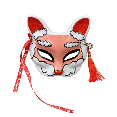 Kitsune Mask for Christmas Eve, New Year Fox Cat Deer Santa Claus Trees Masks - Image 1 of 3