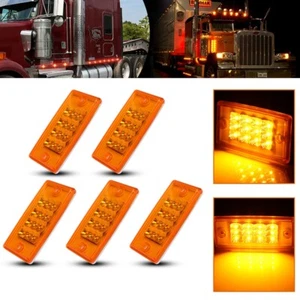 5X AMBER 12LED TOP CLEARANCE CAB MARKER LIGHT W/REFLECTOR FOR FREIGHTLINER/VOLVO - Picture 1 of 14