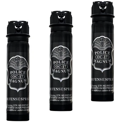 PACK de 3 spray de pimienta Police Magnum 5 oz Stream FlipTop defensa protección de seguridad Foto 1 de 4