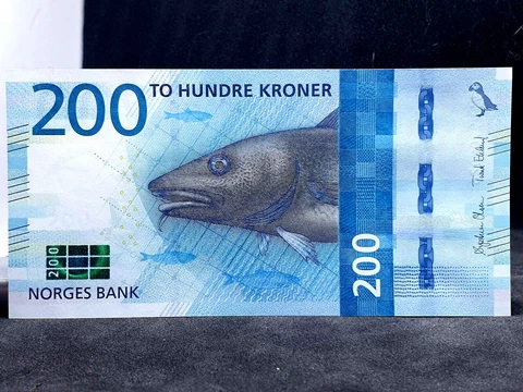 Norway 2016 - Fish - RARE NUMBER 44444 - UNC Banknote - 200 kroner Cover