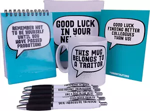 Silly Sentiments Leaving Job and New Job Gift Set - Mug, Pen Pack, Notebook & - - Picture 1 of 8
