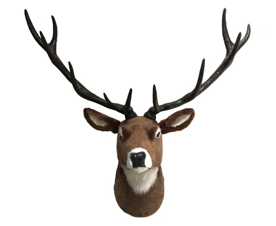 XXL groß Deko Figur Wand Hirschkopf Hirsch braun Rentier Geweih Wanddekoration - Bild 1 von 4
