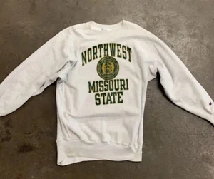 Felpa vintage Champion Reverse Weave grigia Northwest Missouri State anni '90 XXL - Foto 1 di 5