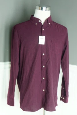 NUEVA Camisa Sonoma Calce Moderno Para Hombre L Borgoña Abotonada Manga Larga Nueva con Etiquetas $44 Foto 1 de 4