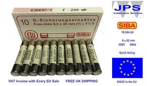 SIBA Sicherung schnellwirkend 200mA 70-094-63 F200mA 600V JPSF001 7009463 Stück 1/5/10 - Bild 1 von 14