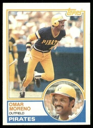 1983 Topps Omar Moreno #485  Outfield Pittsburgh Pirates Stain on back FREE ship - Image 1 of 1