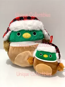 Squishmallows Avery the Duck with Plaid Hat 7" & Avery 4" Plush Bundle Brand New - Picture 1 of 3
