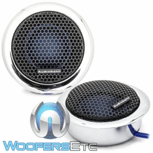 AUDIOBAHN 1" SILK DOME TWEETERS FLUSH & SURFACE MOUNT BRACKETS CAR AUDIO NEW - Picture 1 of 3