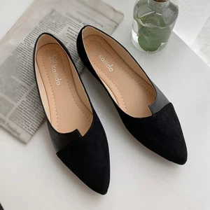WOMENS LADIES SLIP ON BALLERINAS FLAT PUMPS POINTED TOE BALLET COMFY WOMEN SHOES - Picture 1 of 14