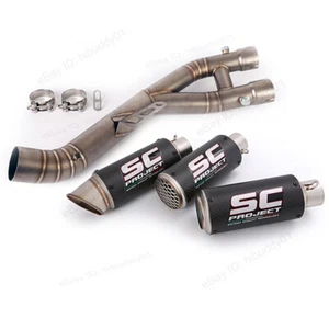For Yamaha YZF R1 R1M 2015-2025 MT-10 2015-2021 Exhaust Pipe Carbon Muffler Tips - Picture 1 of 12