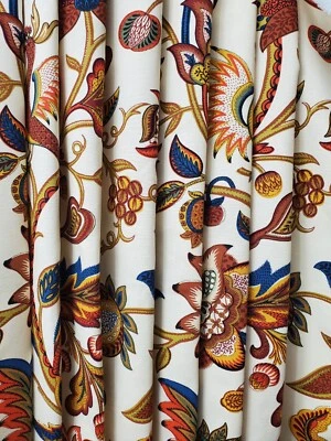 HOME DECOR Jacobean Floral Upholstery Fabric Multi Color Birds Flowers Drapery Craft Yard