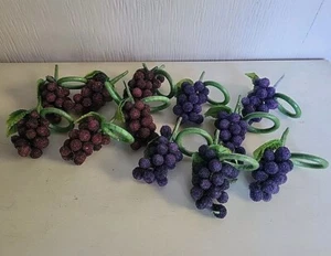 Pier 1 Imports Traube Serviettenring Halter Set 12 Stück Zucker Obst Vintage - Bild 1 von 8