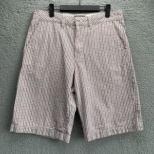 RVCA Shorts Mens Size 32 Red Black Check Cotton Chino Surf Skate Preppy Casual - Picture 1 of 14
