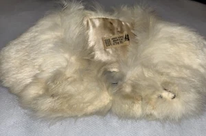 Mink Doll Collar White Mink Piece Faces Fur vintage Hand Made Japan - Picture 1 of 6