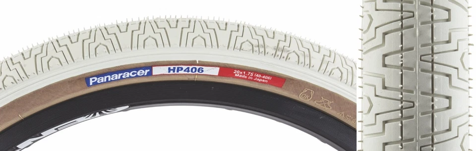 Panaracer HP 406 20 x 1.75 BMX Bike Tires Gum Wall White ISO 406 Set of 2 New - Image 1 of 1