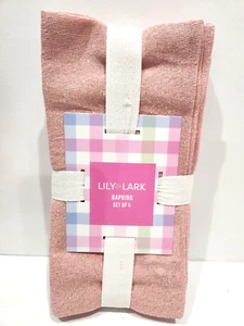 Lily Park Easter Pink Gold Shimmer Cloth Napkins Set of 4 - Picture 1 of 3
