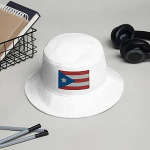 Fischerhut Puerto Rico Flagge bestickt Hut - Bild 1 von 8