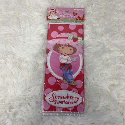 "Bolsas de regalo de fiesta de 12"" Strawberry Shortcake 2003 vintage paquete de 8 unidades vibrante" Foto 1 de 4