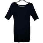 Suzi Chin For Maggy Boutique Black Half Sleeve Short Sheath Dress Size 4P