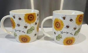 2 Preis Kensington Fine China HONIGBIENEN Fass Becher Sonnenblume Tee/Kaffee siehe Info - Bild 1 von 14