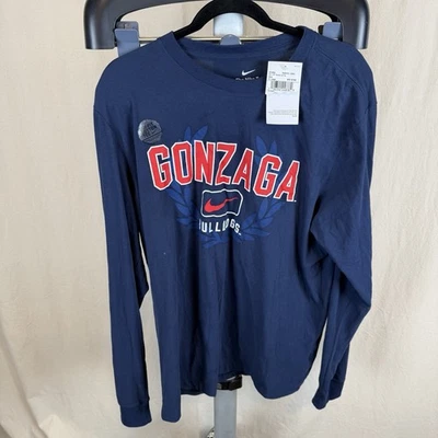 Gonzaga Bulldogs NWT Nike Dri Fit Long Sleeve Navy Printed T-shirt XL - Image 1 of 4