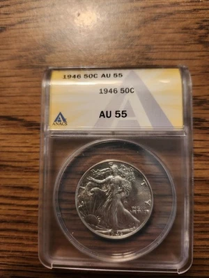 1946 年步行自由半美元 AU55 — 第 1/2 张图片