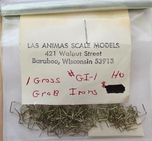 HO Scale Las Animas Scale Models #GI-1 Grab Irons (1 Gross / 144 pcs) NOS - Imagen 1 de 1