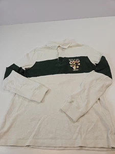 Camisa Polo Ralph Lauren Para Hombres Mediana Verde Rugby Cresta Parche 1926 Manga Larga - Imagen 1 de 16