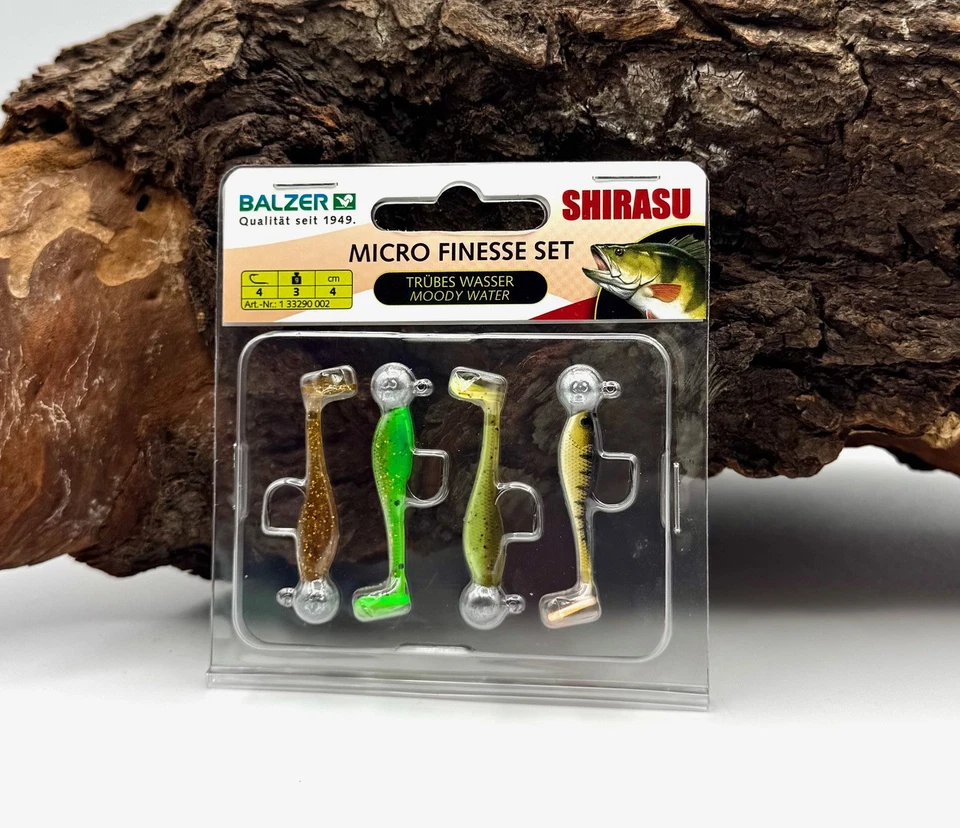 Balzer Shirasu 3g 4cm Micro Finesse Köder Set 4 Baits Trübes Wasser Squid Aroma - Bild 1 von 1