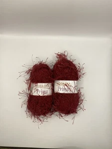 2 Moda Dea Prima Yarn Skeins Burgundy - Picture 1 of 5