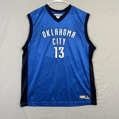 Camiseta masculina Oklahoma City Thunder XL azul NBA basquete James Harden 13 Adidas - Imagem 1 de 4