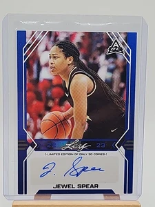 Jewel Spear 2022-23 Leaf Basketball Blue RC Autograph 30 Made - Picture 1 of 2