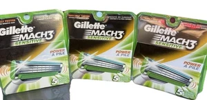 3 Sealed 5 Refill Cartridges Gillette Mach 3 Sensitive Blades - Picture 1 of 2