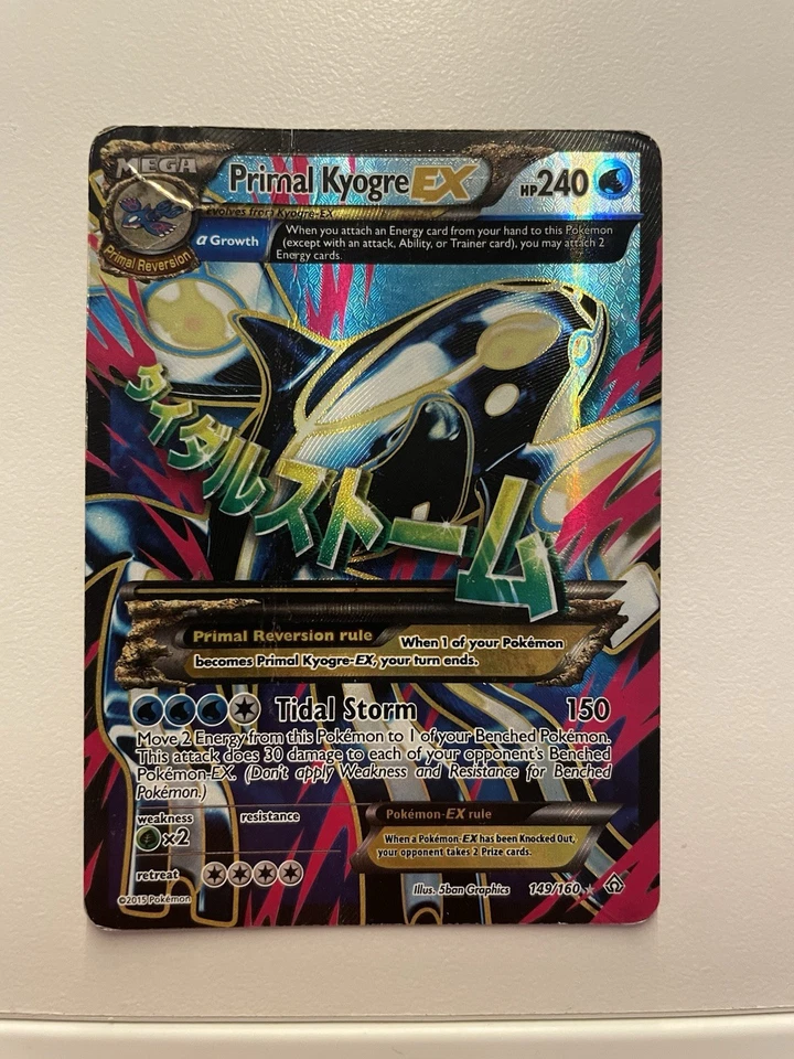 Pokémon TCG Primal Kyogre-EX Primal Clash 149/160 Holo Full Art DMG - Image 1 of 4