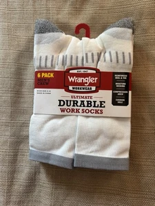 Wrangler Workwear Ultimate Durable Work Socks Mens Size 6-12 NWT 6 Pairs Crew - Picture 1 of 3