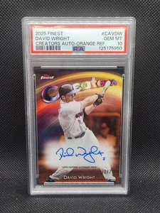 David Wright 2025 Topps Finest Creators ORANGE Refractor Auto /25 Gem 10 POP 1 - Picture 1 of 3