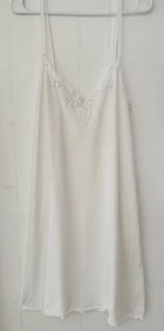 NUEVO Camisón vintage Maria Scotto BLANCO algodón jersey encaje sin cordones L hecho en ITALIA - Imagen 1 de 6