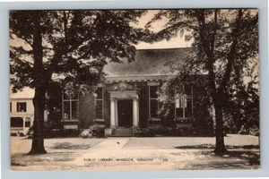 Windsor VT, Public Library Building, Opened 1904, Vermont Vintage Postcard - Picture 1 of 2
