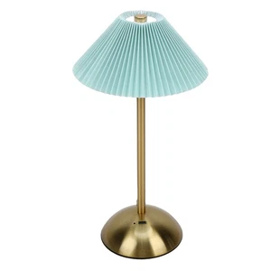 Pleated Table Lamp Touch Control 3 Colors Stepless Dimming USB Rechargeable - Picture 1 of 12