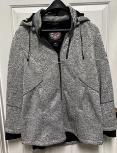 HFX Halifax Womens Jacket Coat Size XL Hooded Grey Black Performance Apparel - Picture 1 of 7
