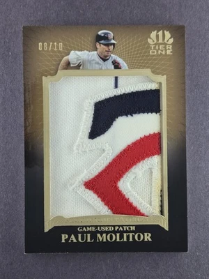 2011 Topps Tier One Paul Moltior Prodigious Patch TWINS LOGO /10 #PP5 - Image 1 of 3