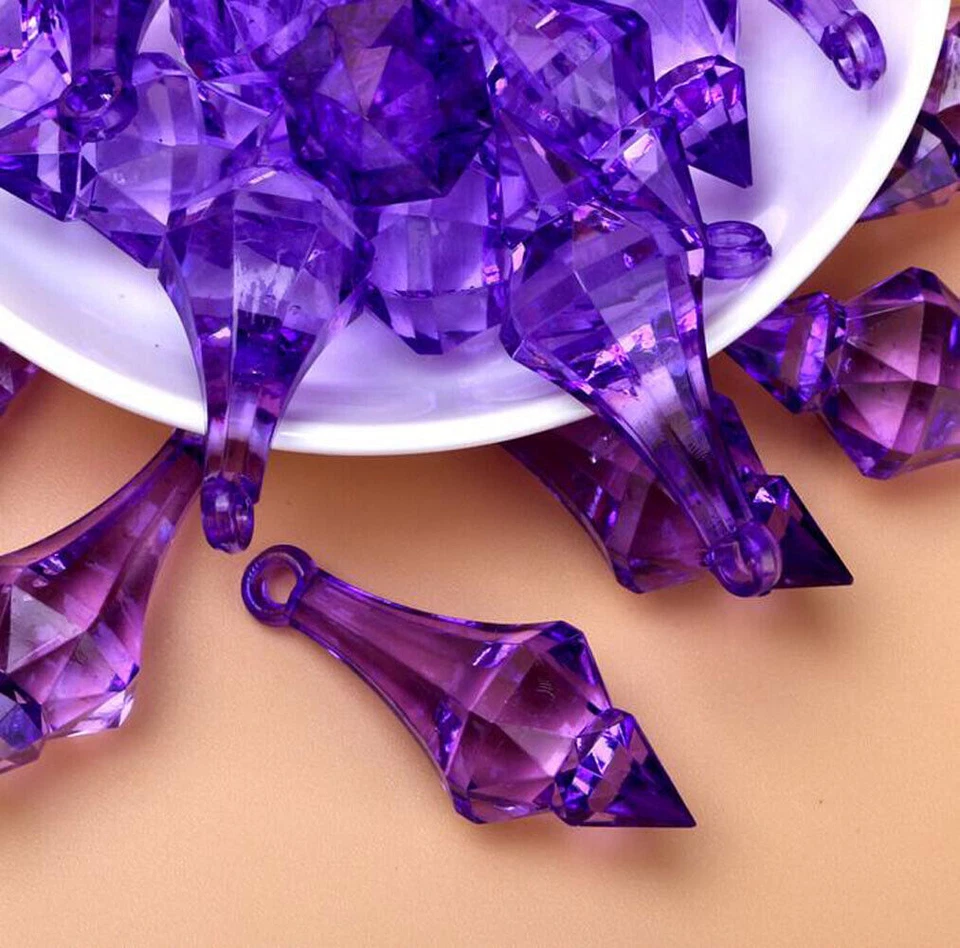 100Pcs/lot 18*46mm Hanging Pendant Diamond Drop Chandelier Acrylic Crystal Bead - Image 1 of 4
