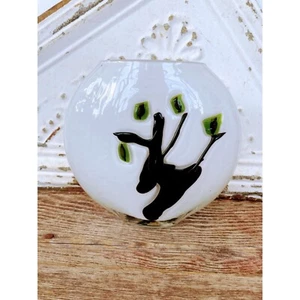 Vintage Fused Glass Modernist Vase with Bonsai Tree - Picture 1 of 9
