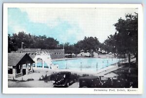 Beloit Kansas Postcard Swimming Pool Exterior View Building 1940 Vintage Antique