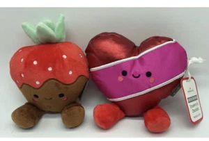 Hallmark Better Together Chocolate Strawberry & Heart ❤️ Magnetic Plush NWT - Picture 1 of 2