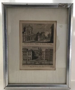 OLD ITALIAN ETCHINGS OF SPANISH STEPS AND CHURCH OF ST SUSAN - Picture 1 of 8