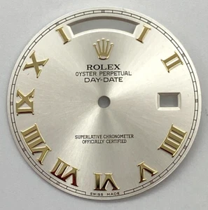 Factory Rolex Day-Date 218238 41mm Silver Dial with Gold Roman Numerals OEM - Picture 1 of 6