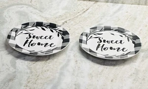Royal Norfolk "CHECKERED" ~ Set of 2 ~ Salad Plates ~ 8"-“Sweet Home”. - Picture 1 of 9